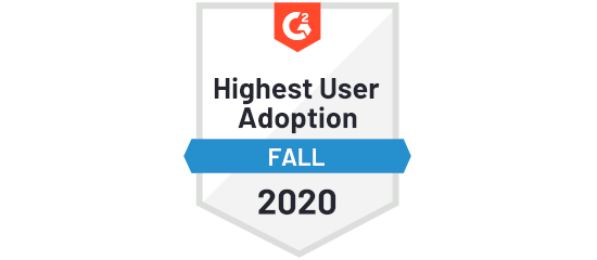 G2 Crowd Highest User Adoption Fall 2020
